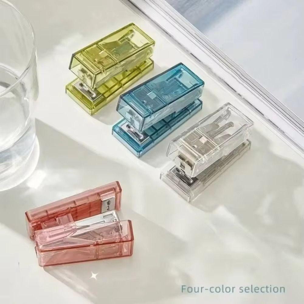 Mini Mini Stapler Transparent Paper Binder Set Office Binding Tools  School Office Supplies