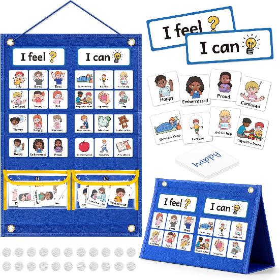 Feelings Chart, Social Emotional Learning Activities,Autism Learning Materials, ADHD Tools,Behavior Management,Anger Management Toys,Calm Down Corner