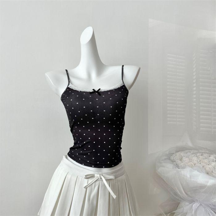 Чистый кружевной бант с накладкой на грудь Чистый жилет на бретельках для женщин в топе Niche с милым и пикантным дизайном