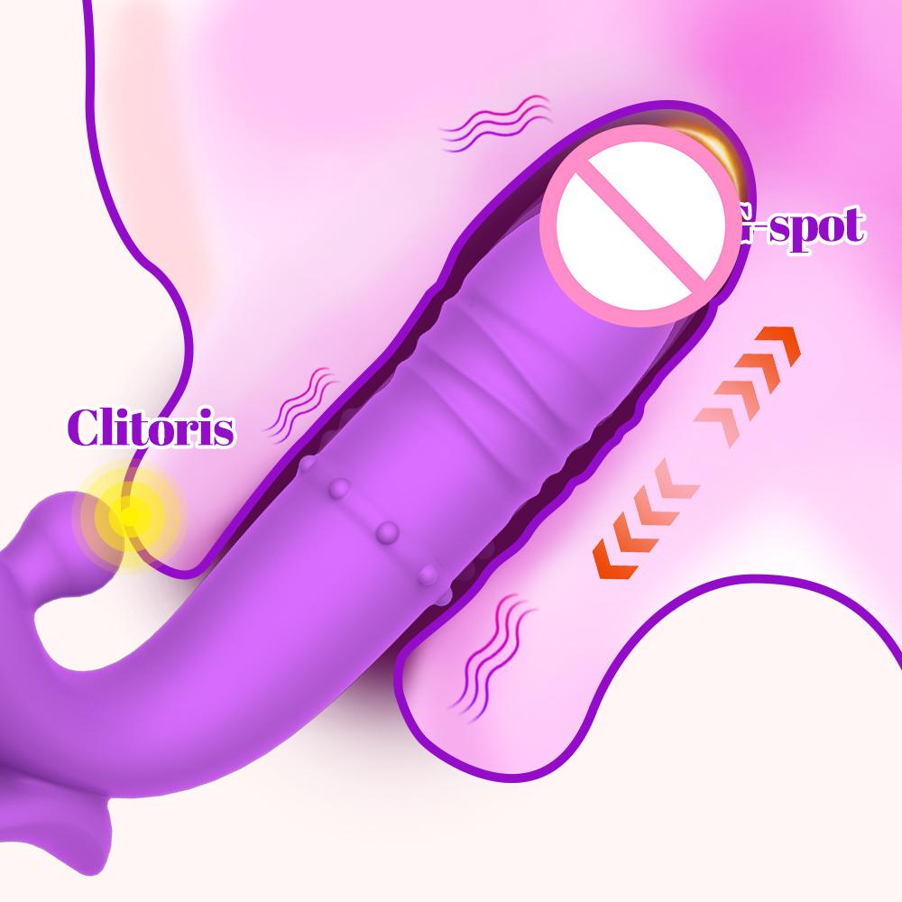 Telescopic Vibrator Sex Toy for Women G Spot Clitoris Double Stimulation Waterproof Vagina Massager Adult Toys for Women