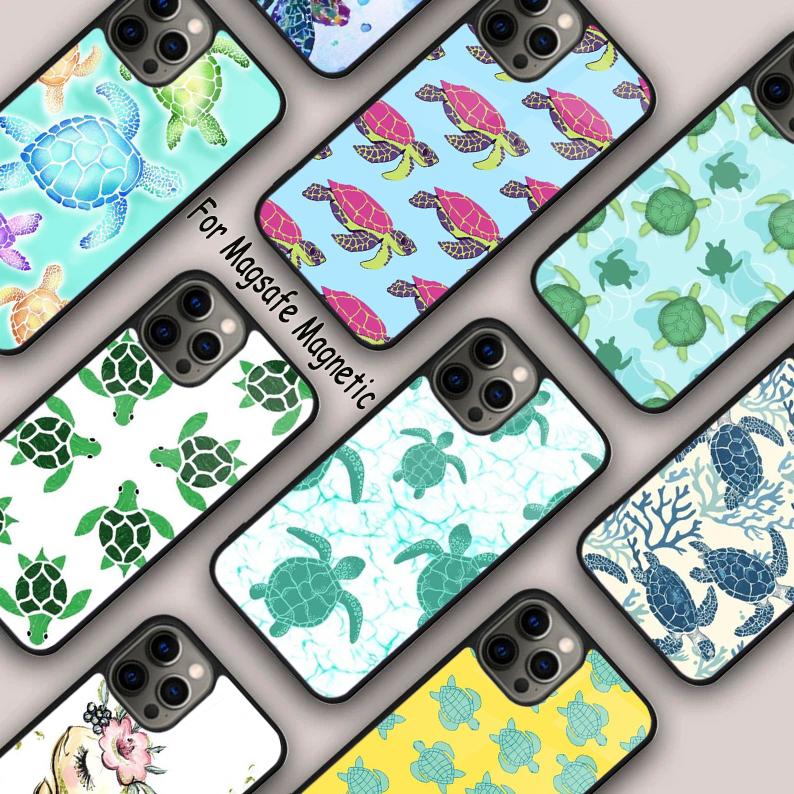 Cute Sea Turtle Bumper Magnetic Phone Case For APPLE iPhone 17 Air 16 14 13 12 Pro Max 15 Plus Charge With MagSafe Cover