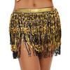 Belly Dance Skirt Layer Tassel Hip Scarf with Sequins Bohemian