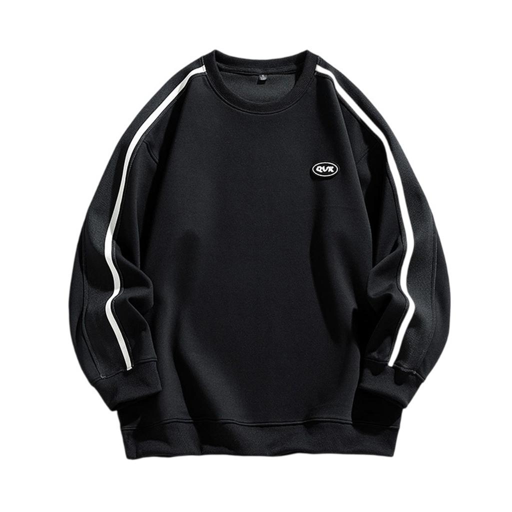 Men's Solid Color Round Neck Long Sleeve Sweatshirt Men's Sports Large Size Casual Round Neck Sweatshirt