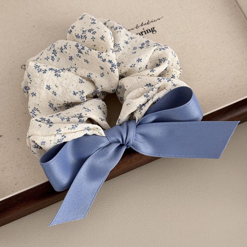 Нежные Милые Голубые Цветочные Скранчи Аксессуары для Волос Простые Резинки для Волос Женские Девичьи Держатели для Хвоста Резинки для Волос Завязки для Волос