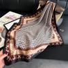 Модный Женский Шелковый Платок Квадратный Платок Премиум-Шаль Солнцезащитный Шарф На Шею Платок На Голову Платок В Горошек Печать На Искусственном Шелке