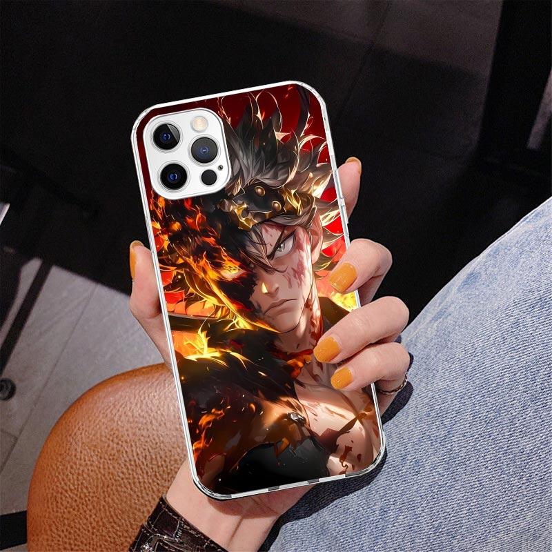Черный чехол для телефона с аниме-рисунком C-Clovers для iPhone 13 12 Mini 11 Pro Max XS XR X SE 7 8 Plus 5S 5 6S 6 Подарок Печатный чехол Fundas