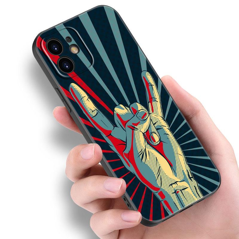 Чехол с крутым черепом в стиле рок-н-ролл для Apple iPhone 14 13 12 Mini 11 Pro Max 7 8 XR X XS 7 8 Plus SE 2020 2022, черный мягкий чехол
