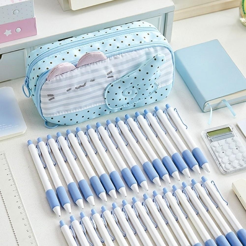 Pencil Pouch Korean Style Cat Pen Bag Y2K Star Canvas Stationery Bag School Supplies