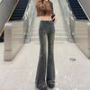 Comfortable Large Size Old Do Old Burlap Micro Flare Jeans Women Spring High-waisted Slim Dragging Floor Skinny Horseshoe Trousers Long Denim Pants