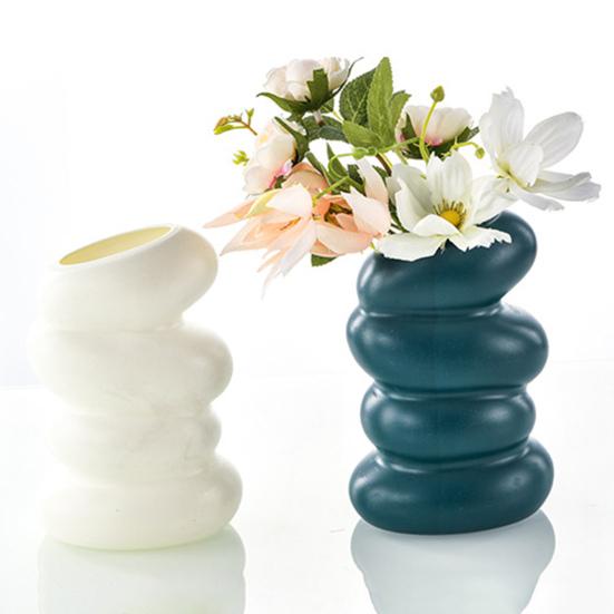 Flower Vase High Durability Smooth Edge Shatterproof Modern Table Spiral-Shaped Flower Vase Centerpieces Decoration MIT