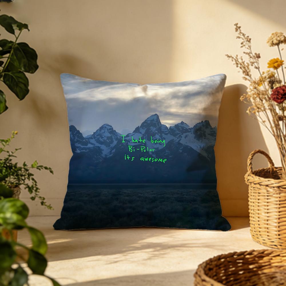 Popular KKanye Wester Cushion Cover Versatile DoubleSided Pillow Case Fit for Sofa Bed Car  Daily Decor