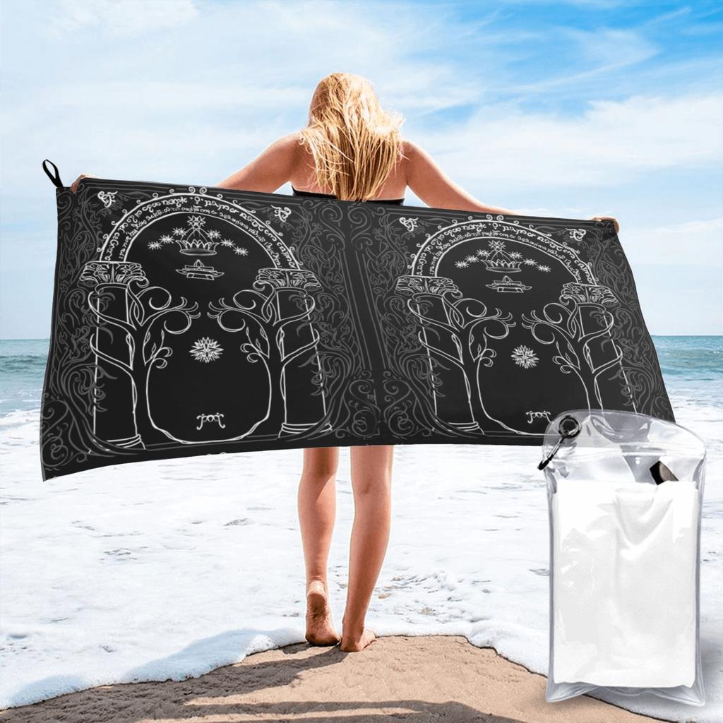 Mountain Door in the style of J.R.R.Tolkien Beach Towel Soft Microfiber Quick Dry Absorbent Quick Towels For Bath