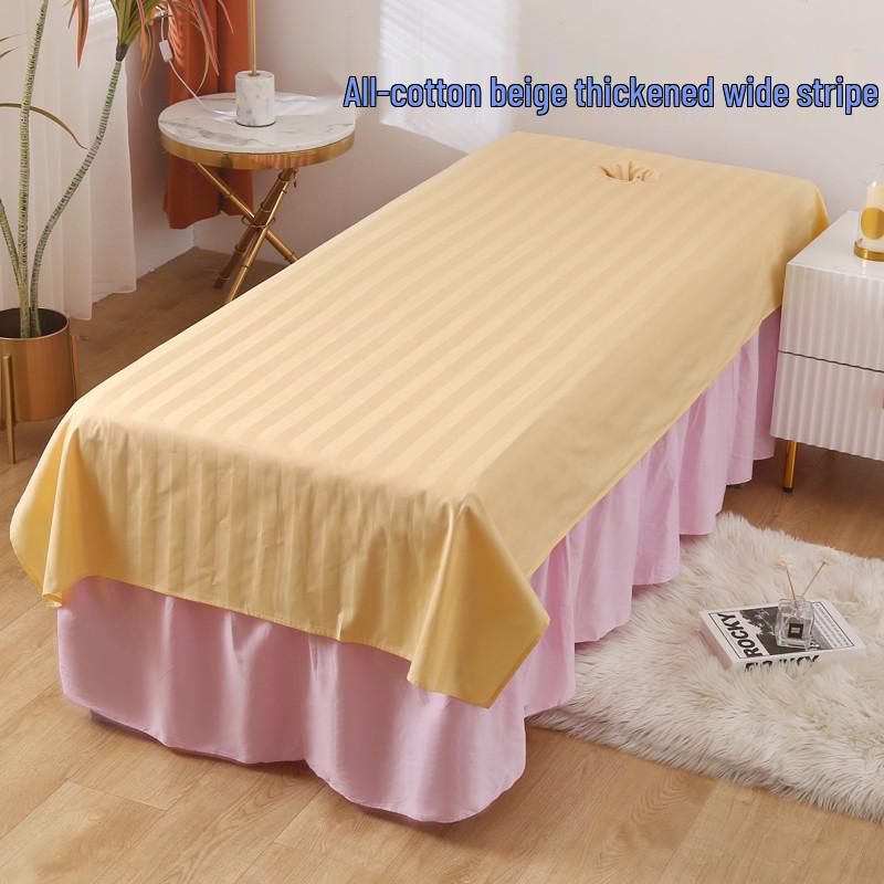 Custom White Cotton Salon Bed Sheets with Face Hole for SPA & Massage