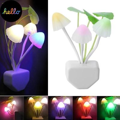 Грибной ночник, светодиодный ночник RGB с датчиком заката и рассвета, лампа для спальни для детей, малышей