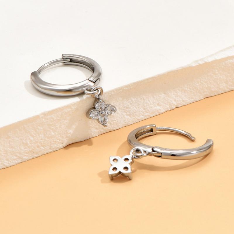 Сладкая Мода Индивидуальность Простые Женские Медные Серьги-Пряжки для Ушей с Подвеской в Виде Цветка