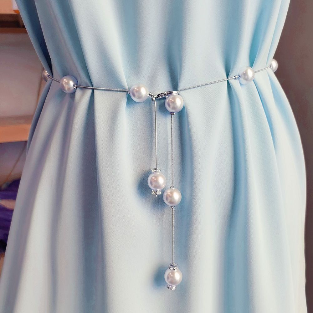 Skirt Pearl Waist Chain Women's Elegant Pearl Belt Dress Waist Chain Ladies Decorative Jewelry