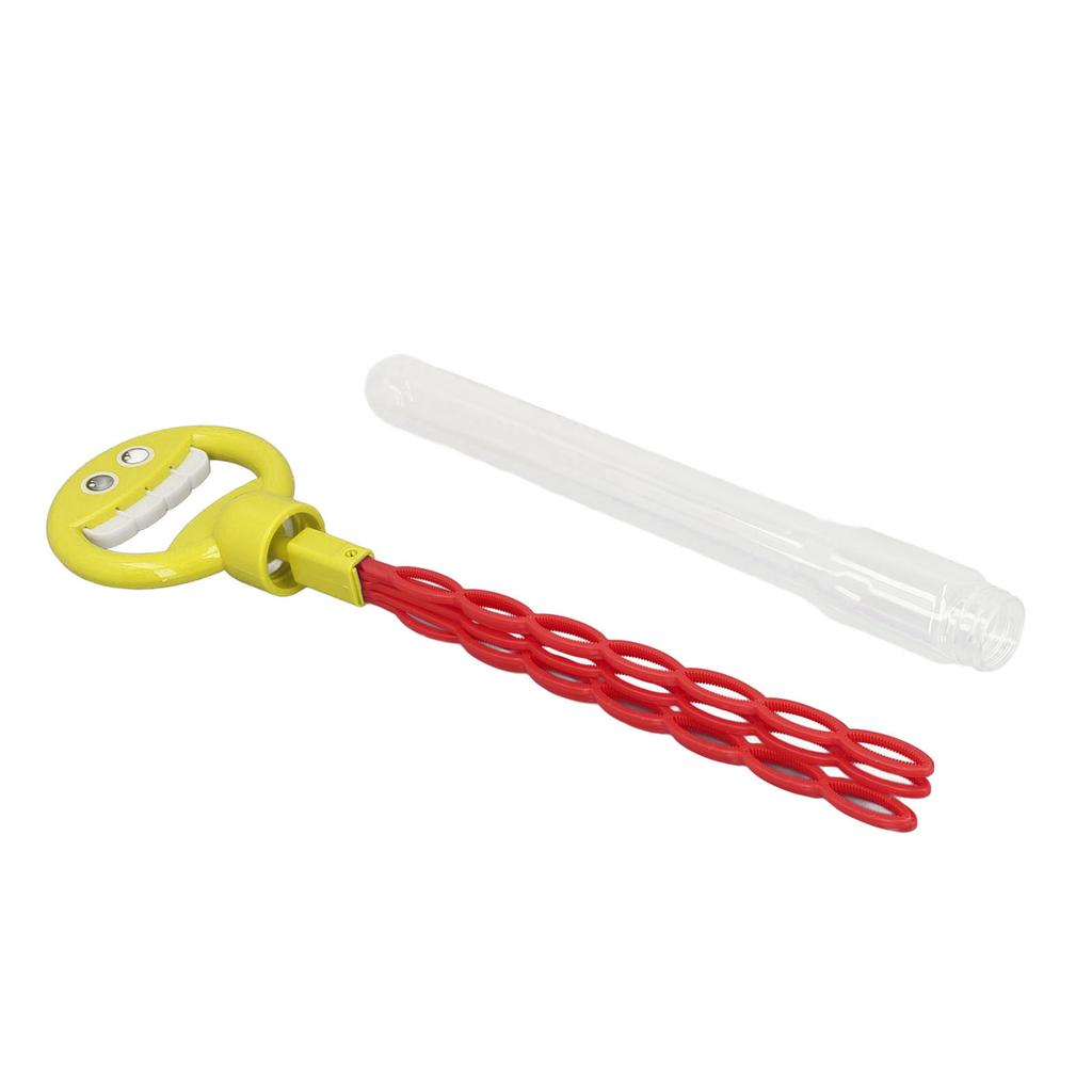 Bubble Wands Bulk 32 Holes Leakproof Plastic Children Smiling Face Bubble Stick for Outdoor Yellow