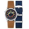 Flyboy Wingman Worldtimer GMT Atlantic Blue Dial Автоматические мужские часы AV-4120-01 с дополнительным ремешком