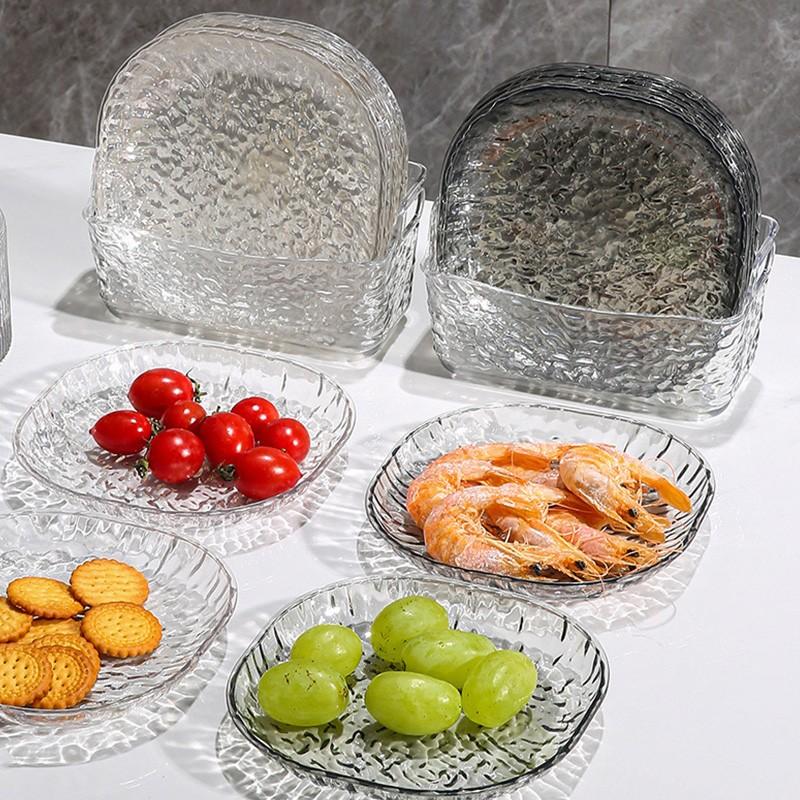 1 набор тарелок для вертелов с узором в виде ледника, контейнер для мусора, прозрачный поднос для закусок, маленькая тарелка для конфет в стиле ретро для дома