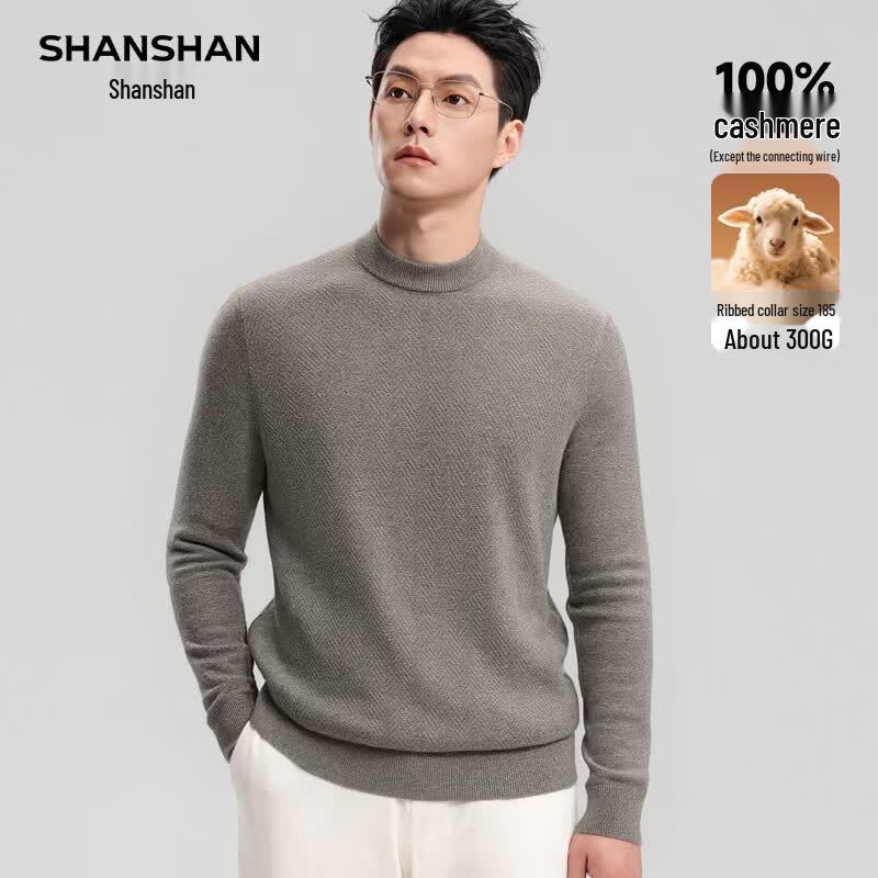 Shanshan Мужской свитер с круглым вырезом из 100% кашемира