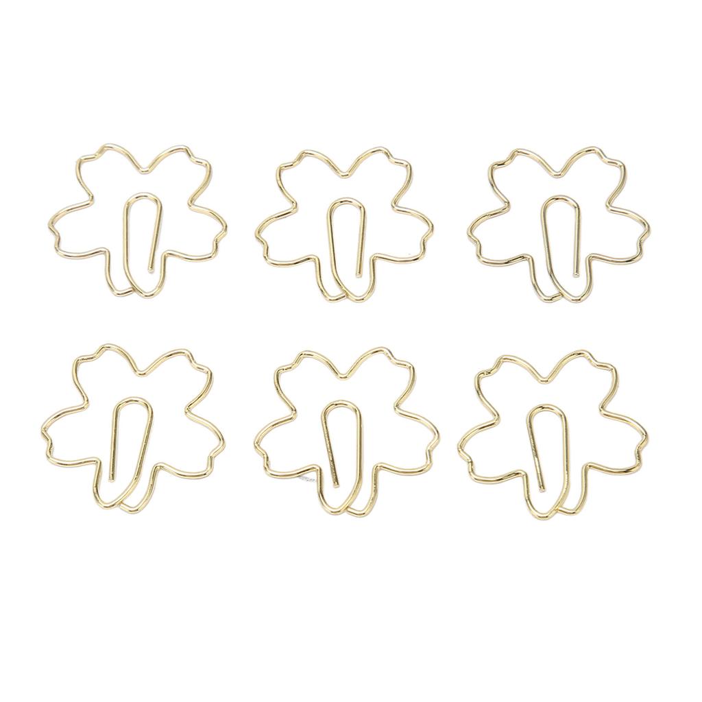 100Pcs Fancy Paperclips Style Metal Box Packed Gold Color Cute Paper Clips for Office