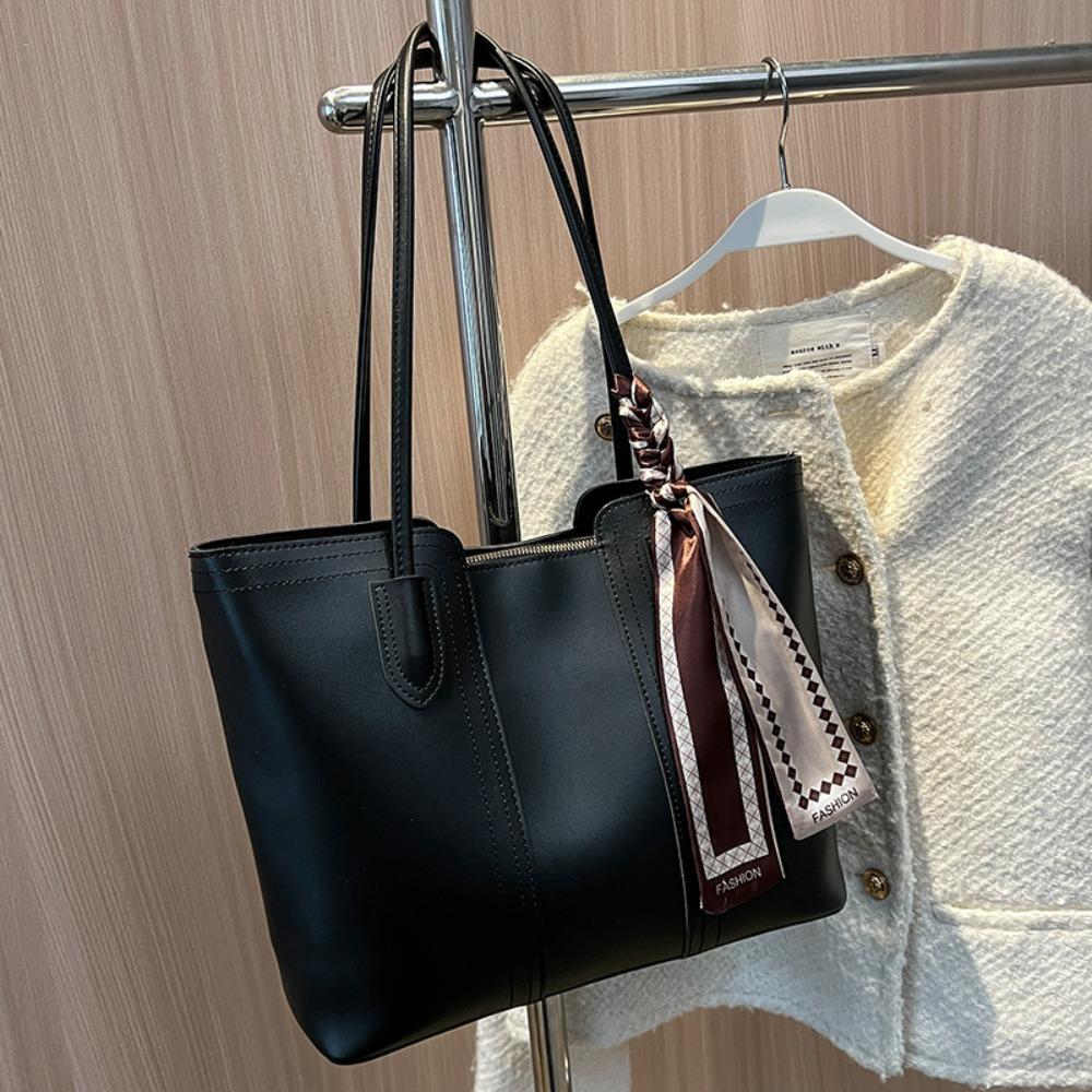 Silk Scarf One Shoulder Bag Korean Style Women Handbag Underarm Bag Tote Bag Shopping