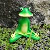 Green Zen Meditation Frog Statue Resin Crafts Garden Animal Figurine  for Outside Lawn Outdoor