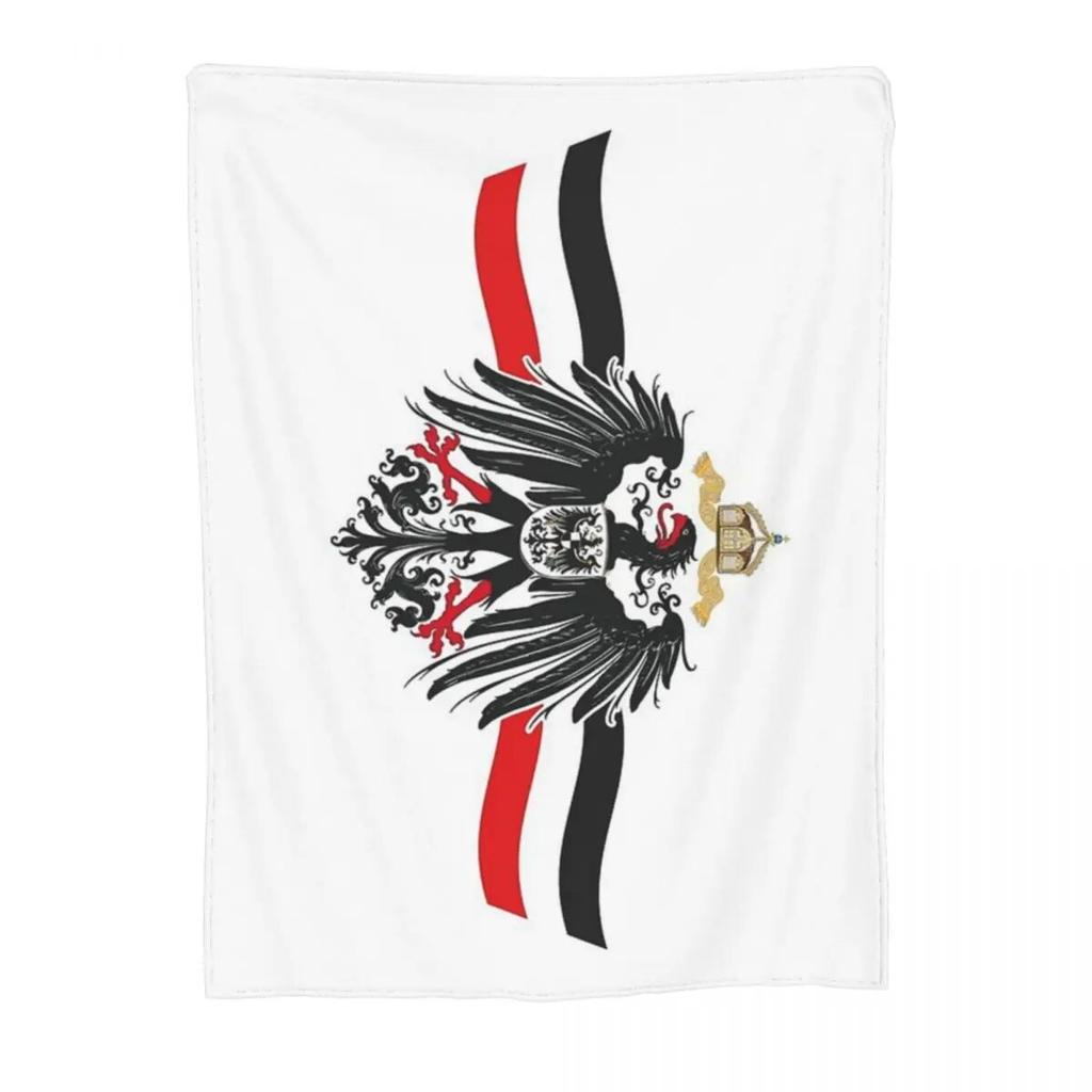 German Empire Flag Imperial Eagle Blanket Germany Wool Throw Blanket Airplane Travel Decoration Ultra-Soft Warm Bedspreads