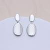 S925 Silver Needle Oval Earrings for Women - Elegant, Smooth, Light Luxury, Real Gold Color Retention.