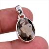 Natural Smoky Quartz Gemstone Handmade 925 Solid Silver Gift Pendant 1.25" O9u42