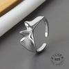 Xiaomi 925 Sterling Silver Open Ring For Women INS Niche Irregular Wave Sand Surface Wide Noodle Original Party Birthday Gift