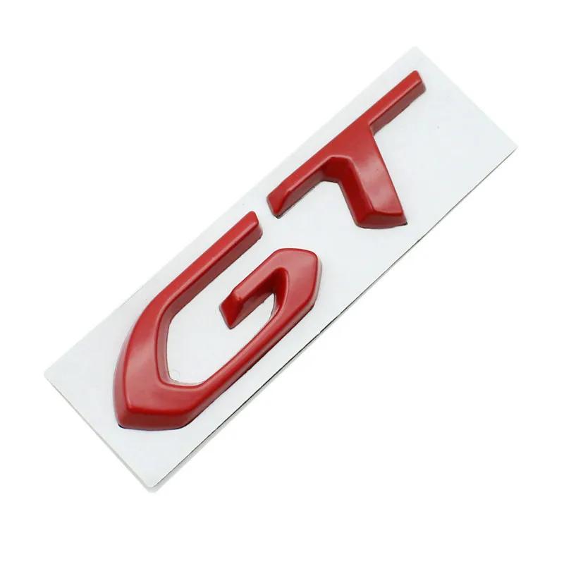 RIGR3 1Pcs Metal GT Styling Logo Car Trunk Badge Emblem Sticker Auto Body Decal For Kia Peugeot Volkswagen Ford Sticker Accessories