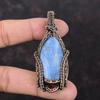 Kyanite Gemstone Pendant Copper Wire Wrapped Pendant Latest Design Pendant Handmade Stylish Pendant Copper Wire Jewelry Gift For Engagement