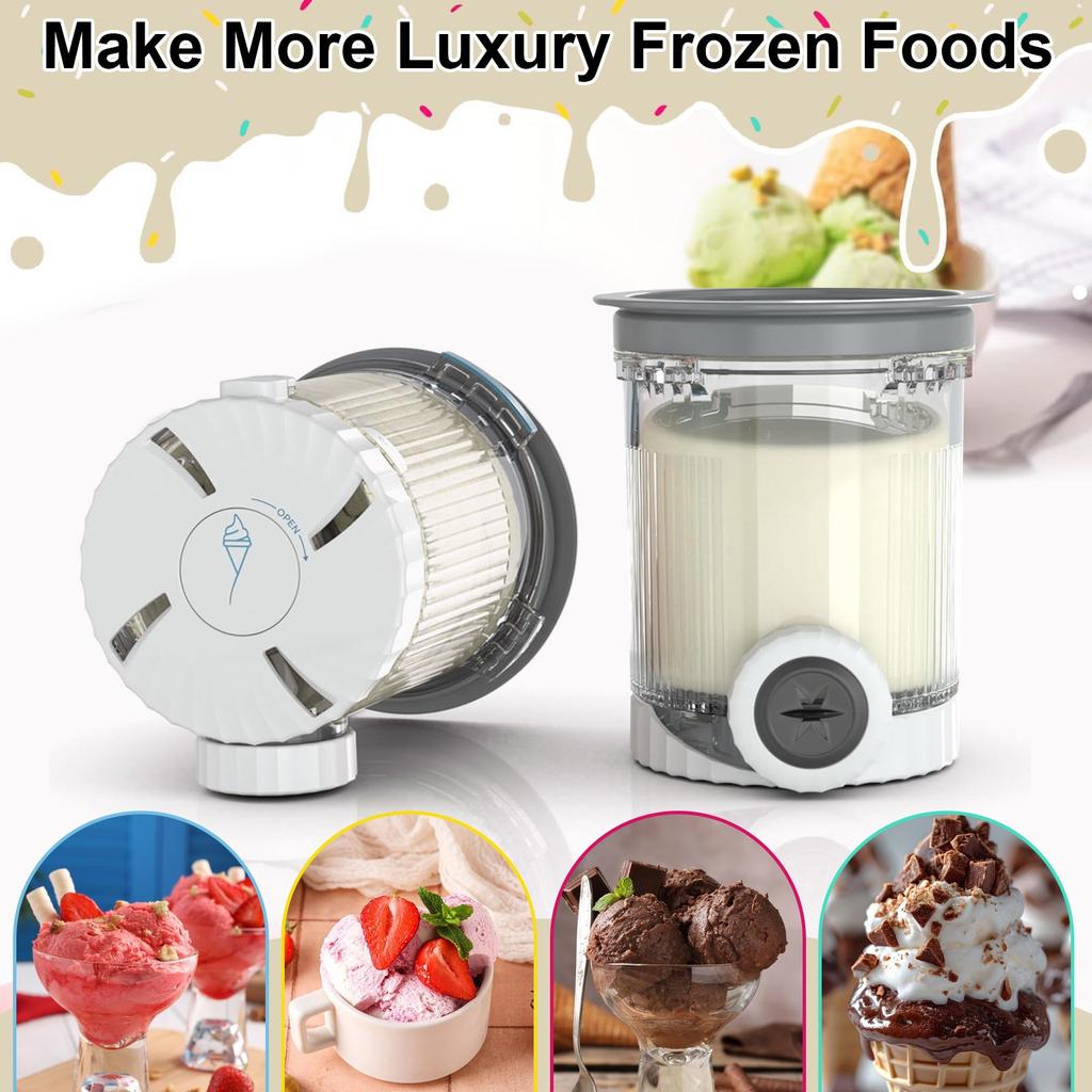 Compatible With NC700 Series Ice Cream & Soft Serve Makers, Free & Dishwasher Safe, Lids