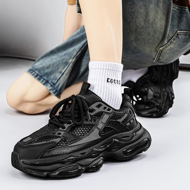 Darth Vader running men's shoes summer casual breathable hollow large mesh sports shoes lightweight thick sole heightening dad shoes