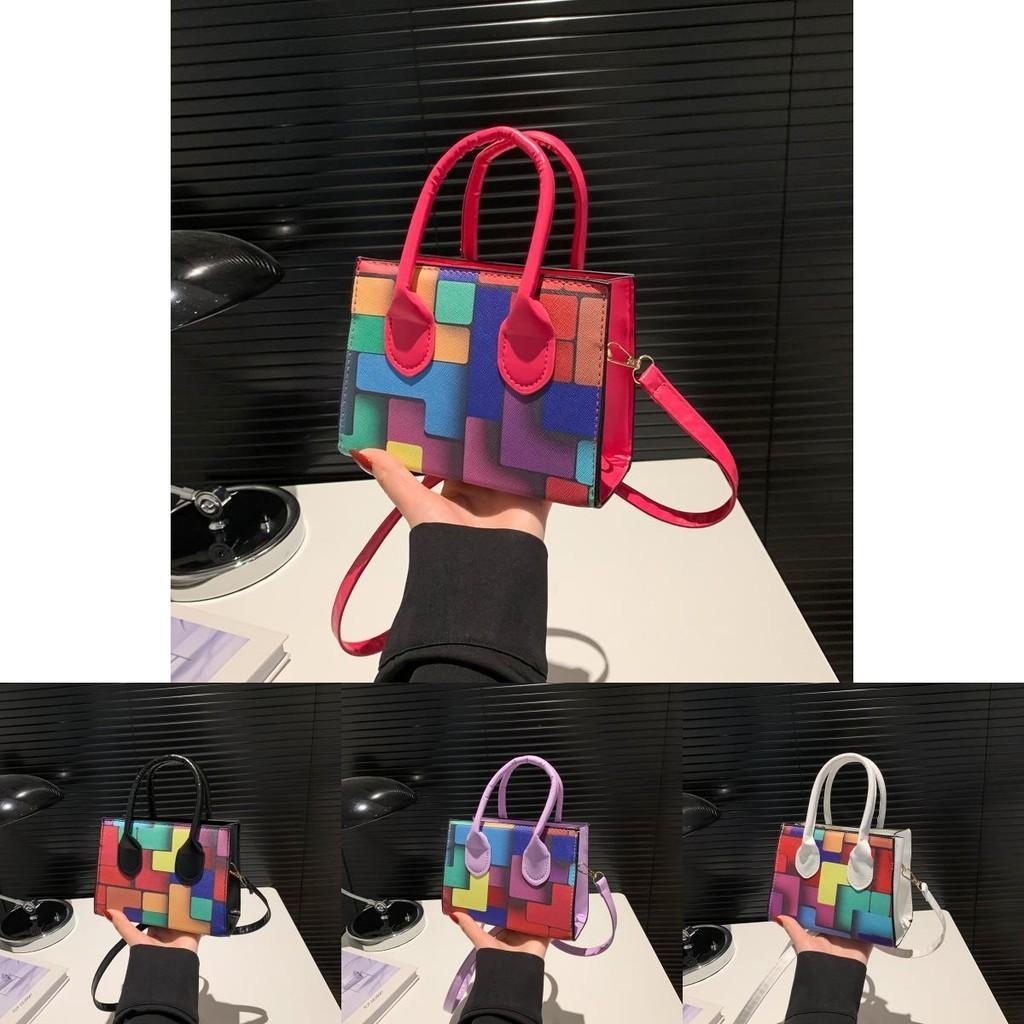 Chic Pu Shoulder Bag With Trendy Color Block Design And Handy Interior Pocket