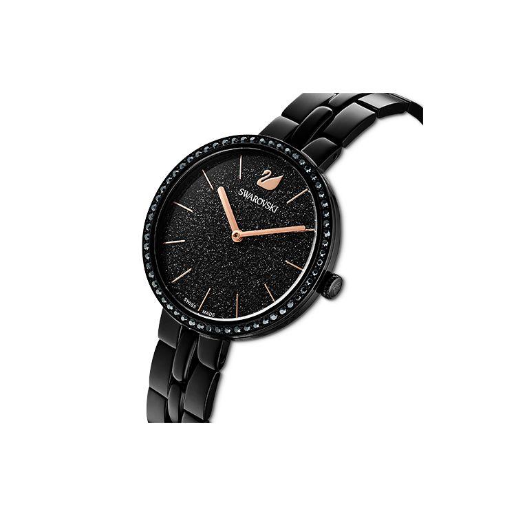 Swarovski Часы Cosmopolitan Кварцевый механизм Черный циферблат Элегантные Midnight Whisper Женские часы 5547646