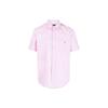 Polo SS23 Полосатая рубашка с вышитым логотипом с коротким рукавом Мужские рубашки Розовая 710906574-001