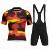 Men Women Cycling Jersey Bib Shorts Set Breathable Quick Dry Mountain Road Bike Outfit Camo