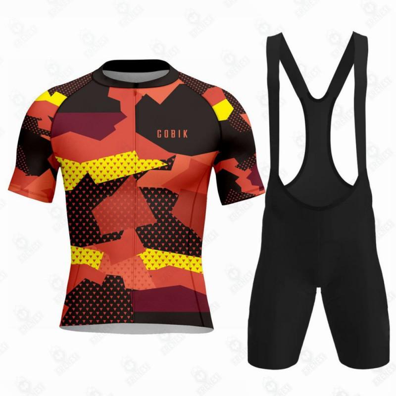 Men Women Cycling Jersey Bib Shorts Set Breathable Quick Dry Mountain Road Bike Outfit Camo