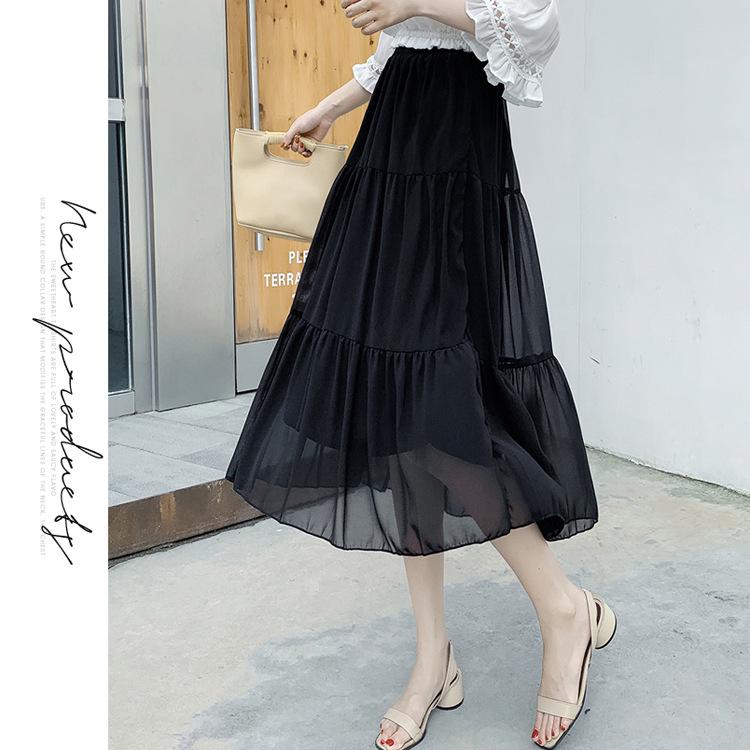 Юбка А-силуэта из шифона с высокой талией 2024 года — стиль Fairy Forest