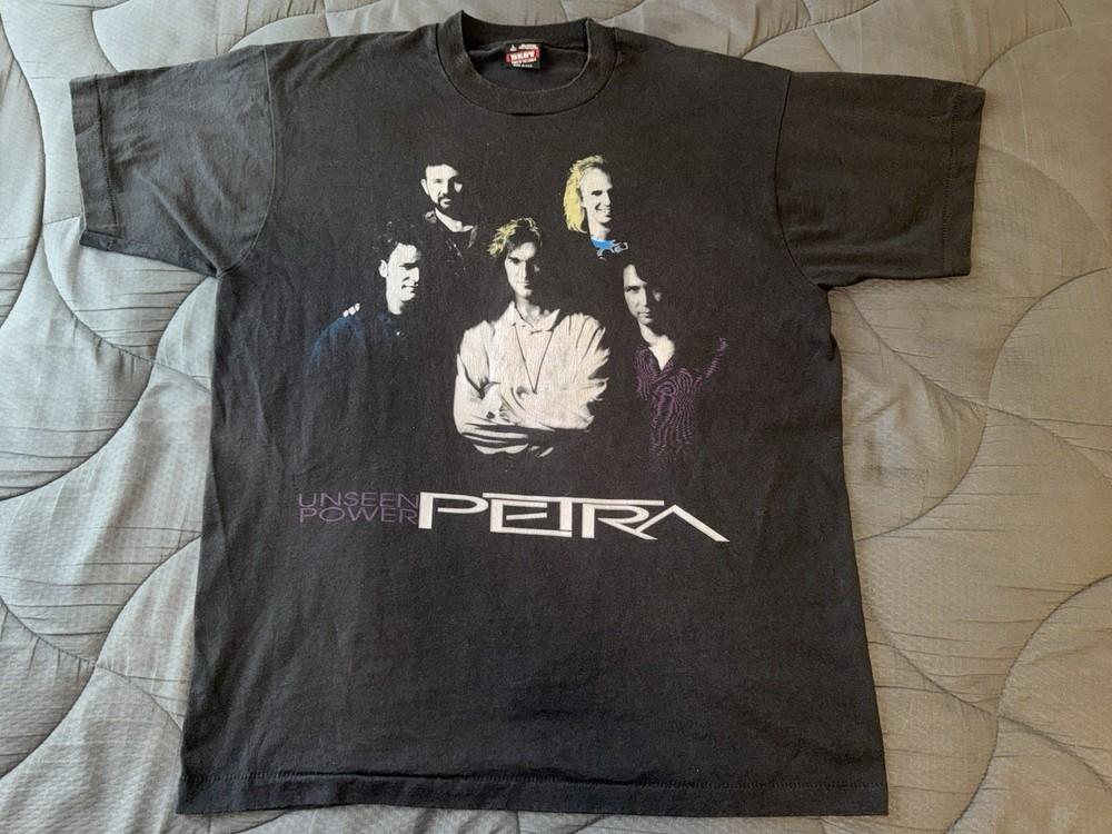 Винтажная концертная футболка Petra World Tour 90-х 1993 года Размер L Однострочный шов Унисекс футболка группы