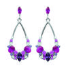 [M5565] - Silver Earrings 'Sissi' Pink Purple White Silver (rhodium-plated) - 30x14 Mm