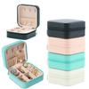 2PC Mini Jewelry Organizer Display Travel Jewelry Zipper Case Boxes Earrings Necklace Ring Portable Jewelry Box Leather Storage