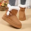 Foreign Trade Winter New Snow Cotton Boots Women's Thick-soled Bow Short Tube Piled Thickened Warm Non-slip Cotton Boots