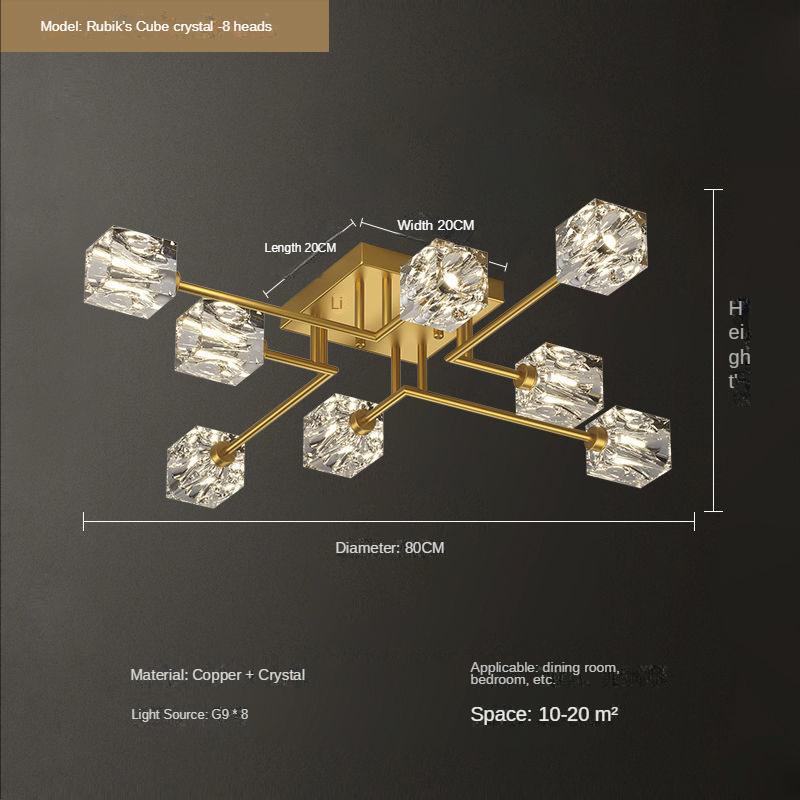 Все медные потолочные светильники для зала, роскошные хрустальные лампы для гостиной, спальни