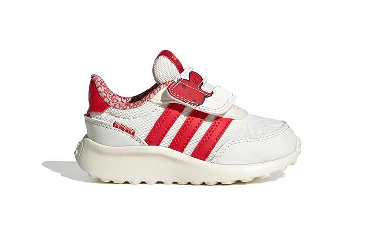 adidas Neo Run 70S CNY AC Нескользящие Износостойкие Низкие Спортивные Повседневные Кроссовки Бело-Красные Для Младенцев и Малышей IE4263