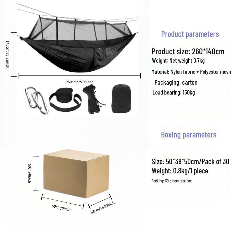 Ultra-light Nisi Fabric Mosquito Net Hammock: Large Space Swing for Outdoor Camping