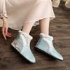 2024 Новый продукт Китайский стиль Старый Пекин вышитые тканевые туфли осенние туфли ханьфу старинные женские одинарные ботинки плоские короткие ботинки женская обувь