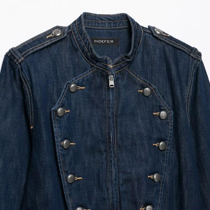 Womens Denim Jacket Streetwear Button Detail 2026 Fall Fashion Outerwear XS-L